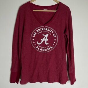 University of Alabama Women's  Waffle Knit Thermal long sleeve Top L